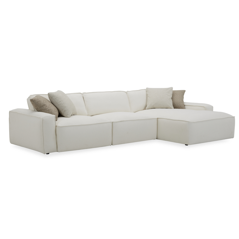 Moscow White Sectional + Swivel Chair