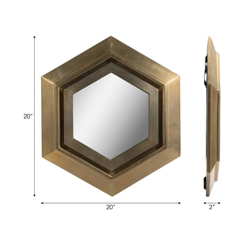 20x20" Warwin Champagne Clad Hexagon Mirror