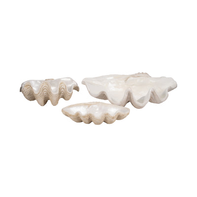 16" Pearlized Shell Bowl, Ivory