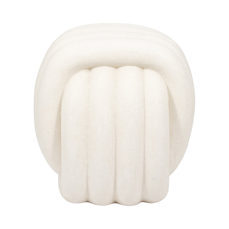 18" HUZZAH QUARTZ RESIN STOOL, WHITE