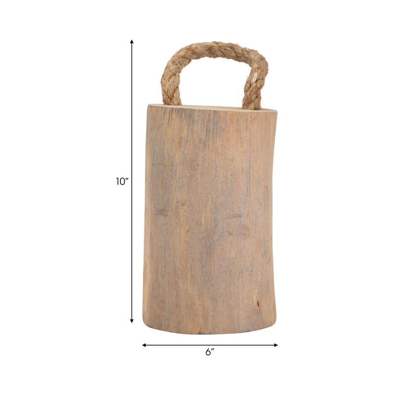 Wood, 10" Door Stopper W/ Handle, Natural