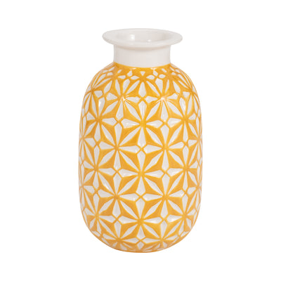 CER, 8" DAISY VASE, MUSTARD