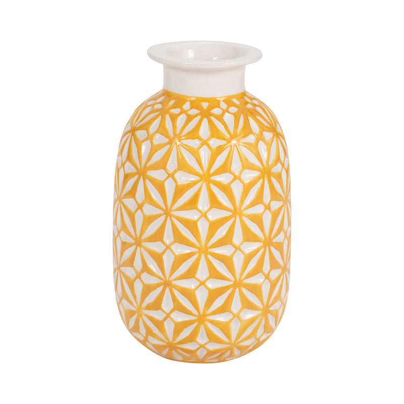 CER, 8" DAISY VASE, MUSTARD