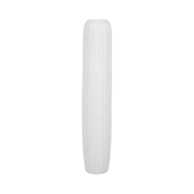 48" Rough Cylinder Floor Vase, White