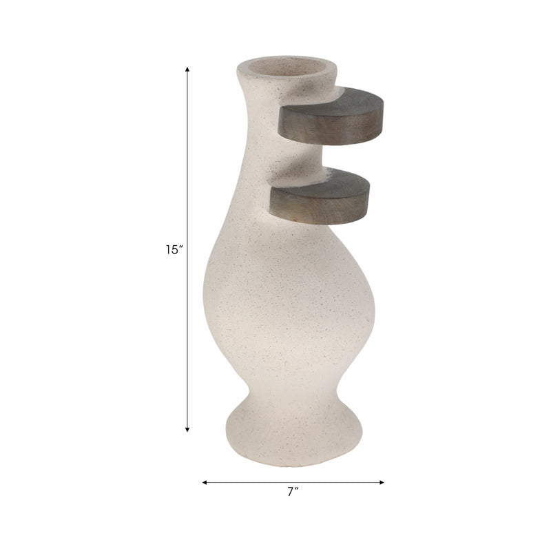 Ecomix, 15" Abstract Vase, Ivory