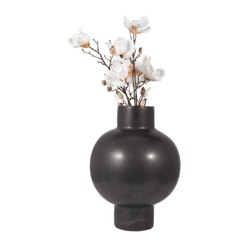 CER, 18"H BUBBLE VASE, BLACK VOLCANIC