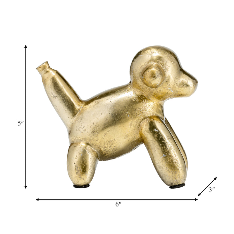 5"L METAL BALLOON MONKEY, GOLD