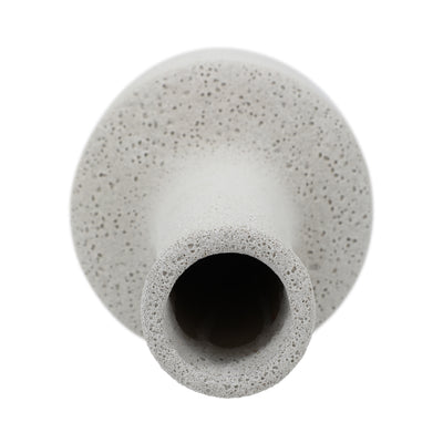 CLAY, 17" VOLCANIC TEXTURE VASE, WHITE