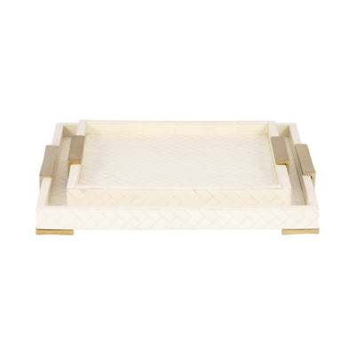 S/2 16/20" Carley Resin Trays, Natural