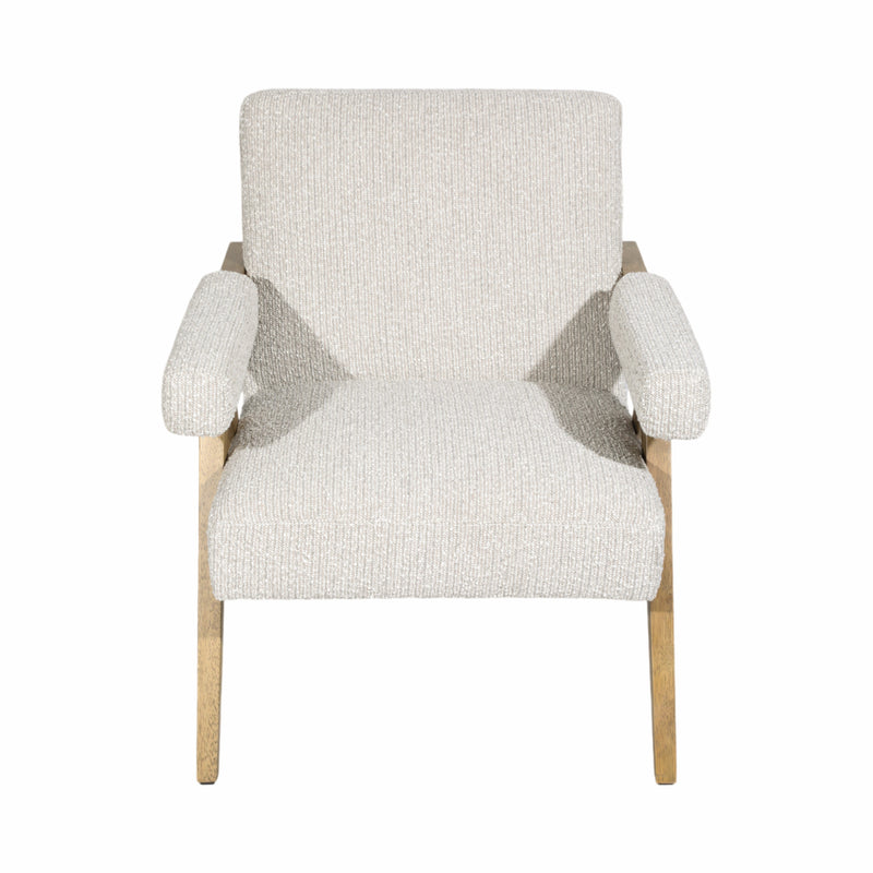 WOOD, SCANDINAVIAN ACCENT CHAIR, IVORY