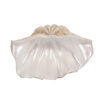 16" Pearlized Clam Shell Bowl, Ivory