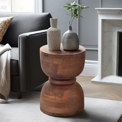 18" POLISHED MANGO WOOD ACCENT TABLE