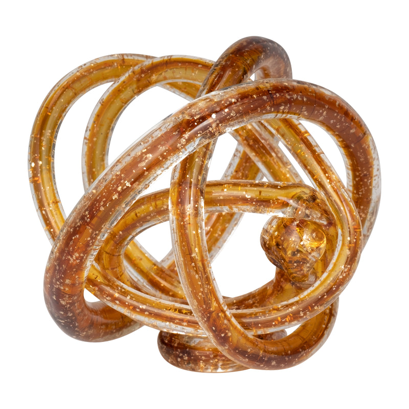 GLASS, 6" KNOT AMBER