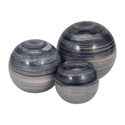 METAL, S/3 GALAZY ORBS, 2-TONE BLACK