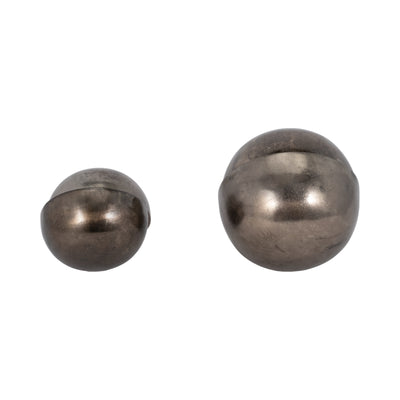 S/2 7/9" Calima Metal Orbs, Bronze