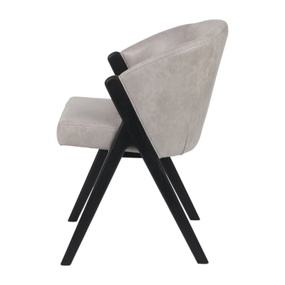 31" Astra Suede Wood Accent Chair, Ivory