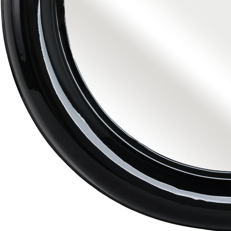 METAL 36" ROUND MIRROR, BLACK