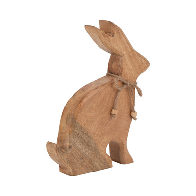 Mango Wood, 10" Rabbit, Brown