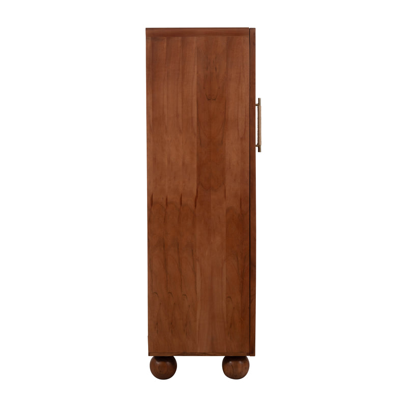 60" ACACIA WOOD ARMOIRE, BROWN