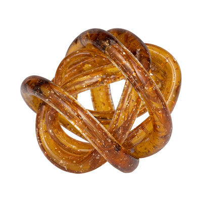 GLASS, 4" KNOT AMBER