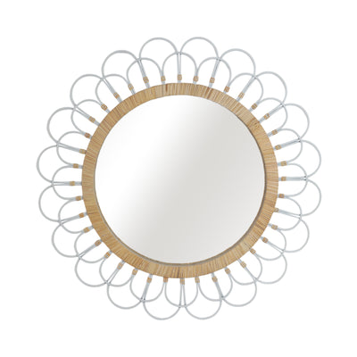 36" DAISY WALL MIRROR, WHITE