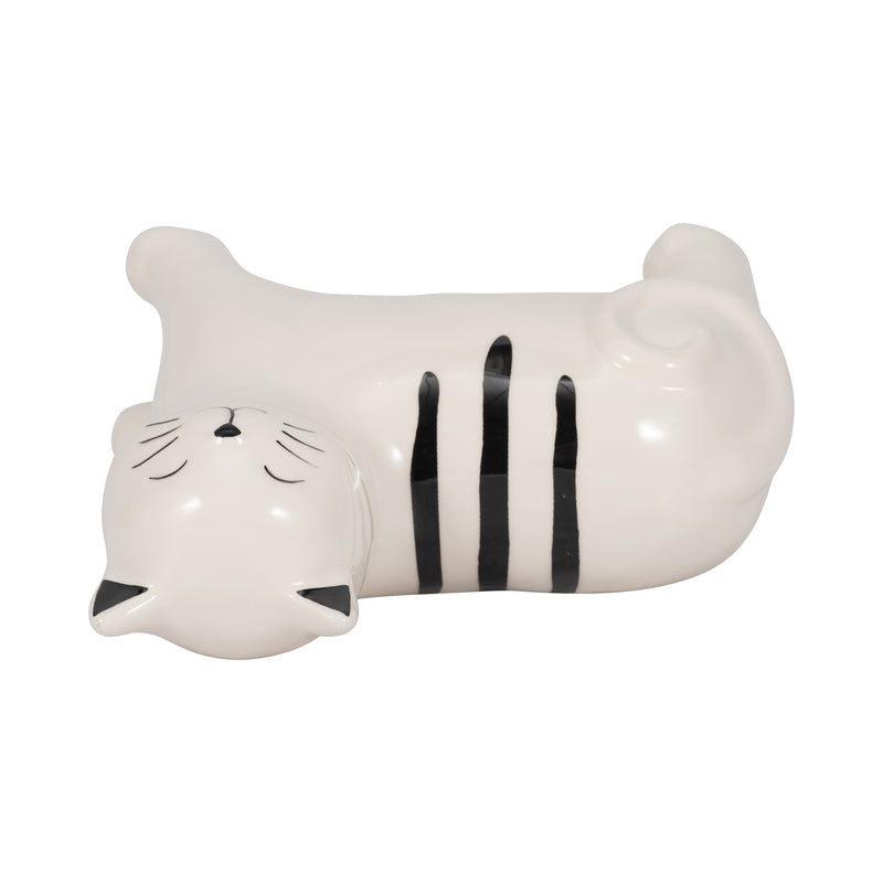 7" Standing Kitty, White/black