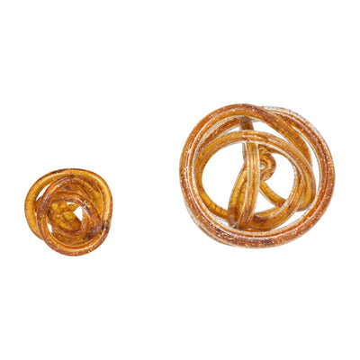 GLASS, 4" KNOT AMBER