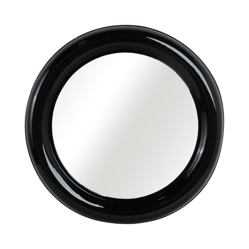 METAL 36" ROUND MIRROR, BLACK