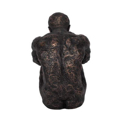 9" Sitting Man, Bronze