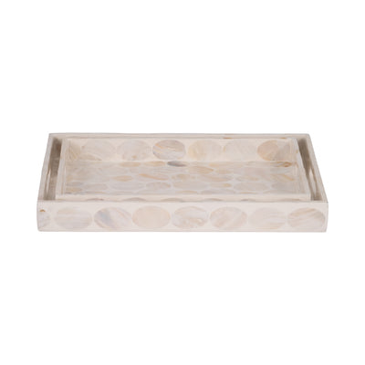 Capiz, S/2 16/18" Rectangular Trays, Natural