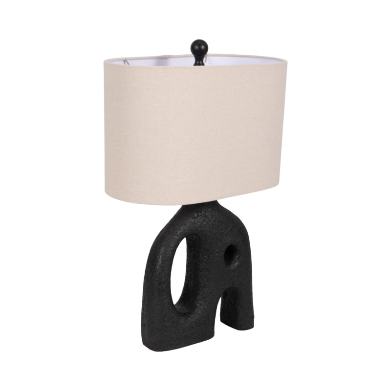 21" Open Cut-out Table Lamp, Black