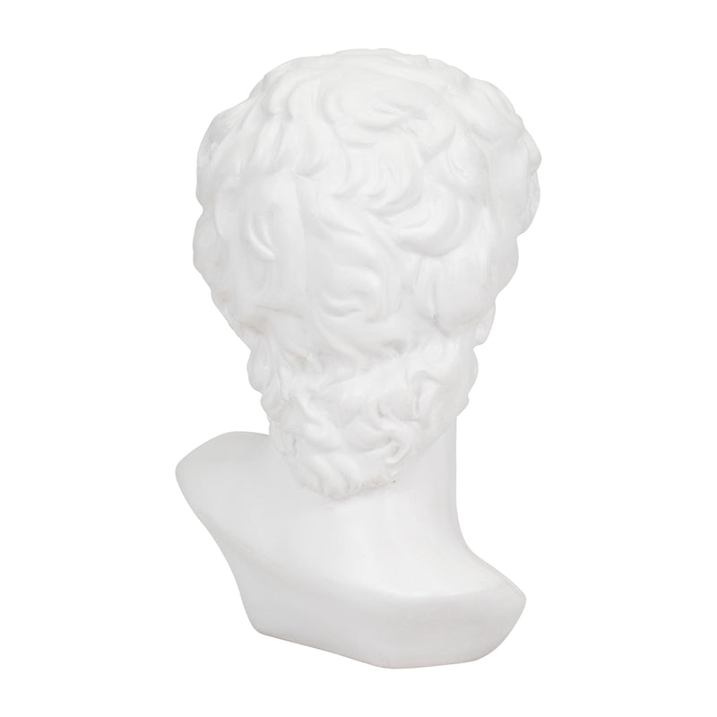 Resin, 13" Greek God Head W/gum, White