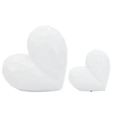 WHITE CERAMIC HEART, 8"