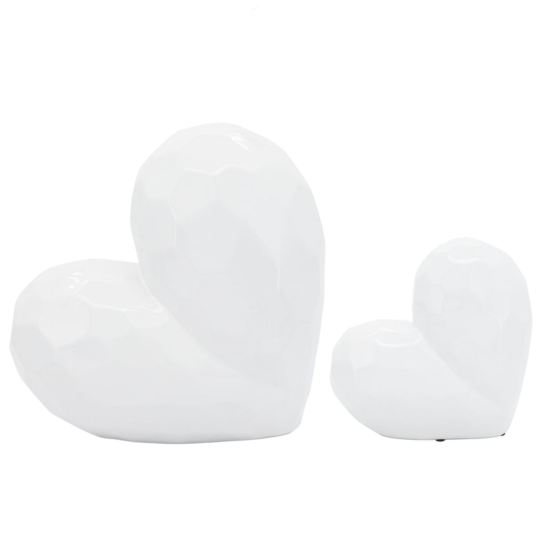 WHITE CERAMIC HEART, 8"