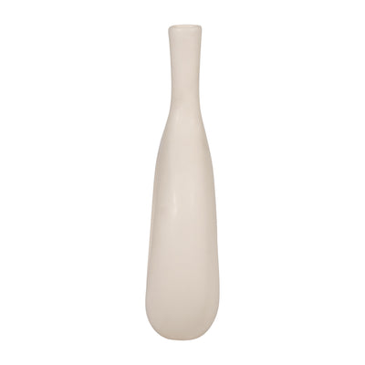 CER, 12" CURVED OPEN CUT OUT VASE, COTTON