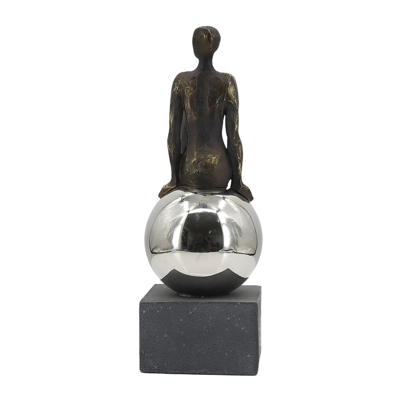 15" Augustonia Statuary With Steel Sphere