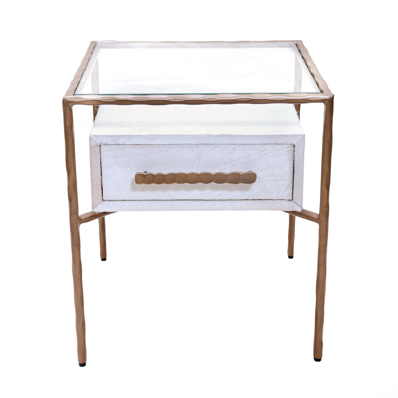 22" Azamara Real Hide Accent Table