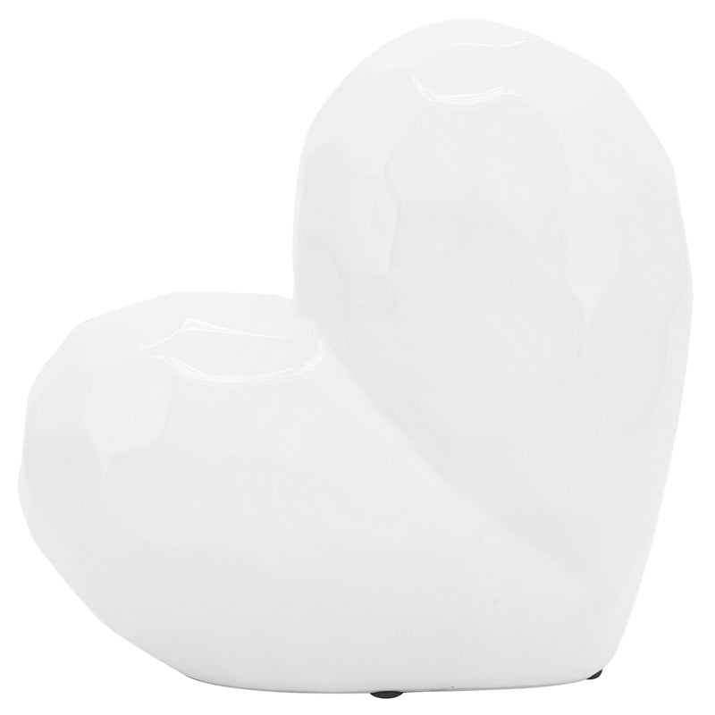 WHITE CERAMIC HEART, 8"