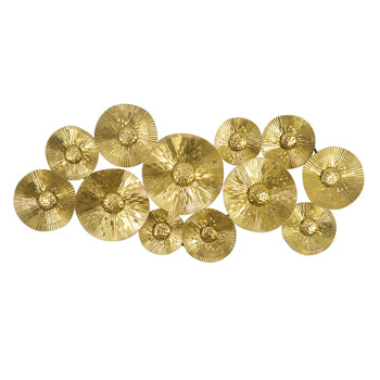 39" Gold Layered Discs Metal Wall D?cor, Gold