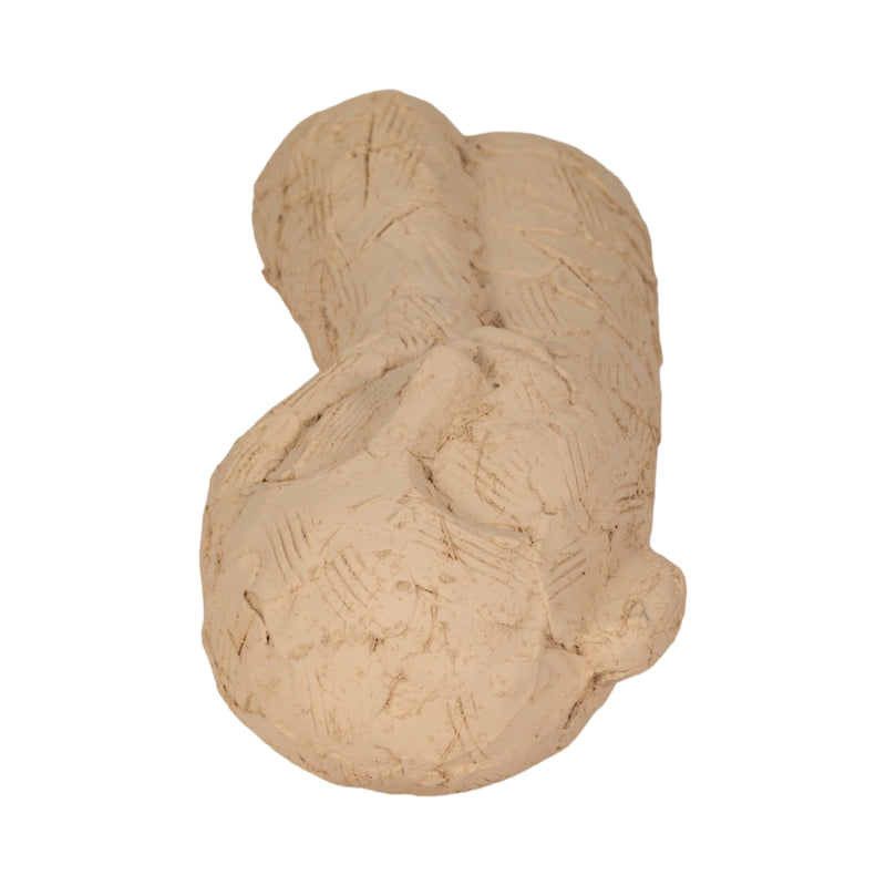 11" Resting Head On Hand Figure, Tan