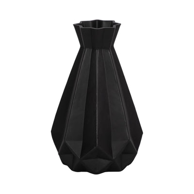 GLASS, 9"H CLASSIC VASE, BLACK