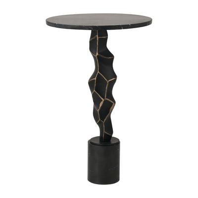 25" Rocco Marble Top Bronze Table