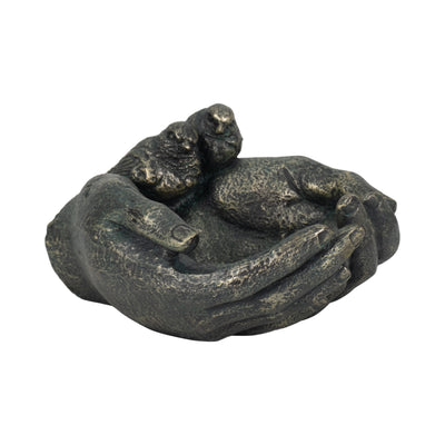 9" Giving Hands Birdfeeder, Bronze