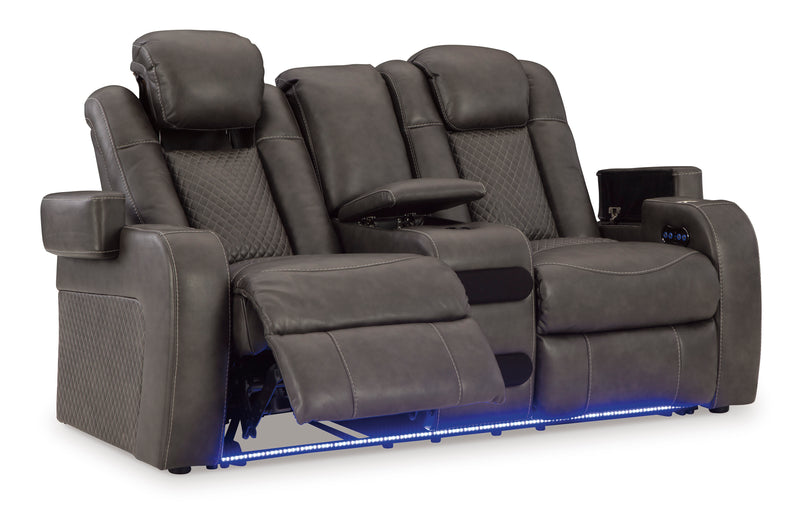 Fyne-Dyme Power Reclining Loveseat with Console