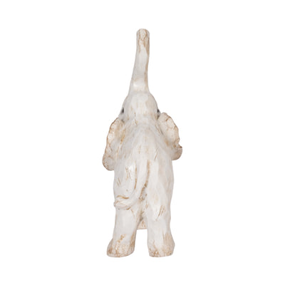 11" ELEPHANT FIGURINE , WHITE