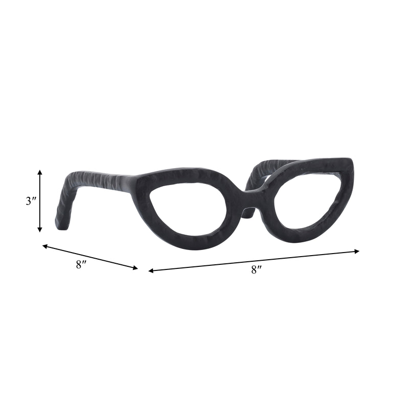 ALUMINUM GLASSES SCULPTURE, BLACK