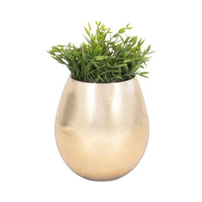 GLASS 8"H METALLIC VASE, GOLD