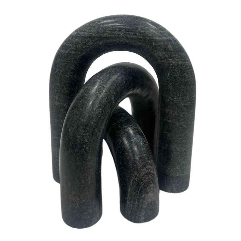 S/3 10" Walton Black Marble Arches