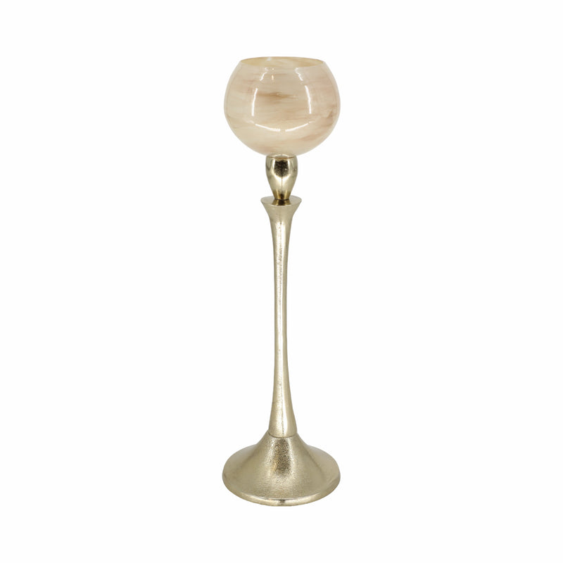 GLASS 18" GOBLET VOTIVE HOLDER, OPAL