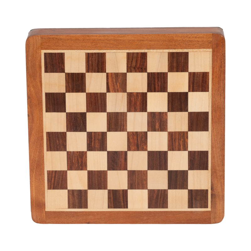 10" Acacia Wood Magnetic Chess Set, Natural